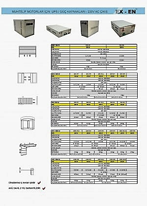 muhtelif motorlar için ups - güç kaynakları - 220v ac çıkış